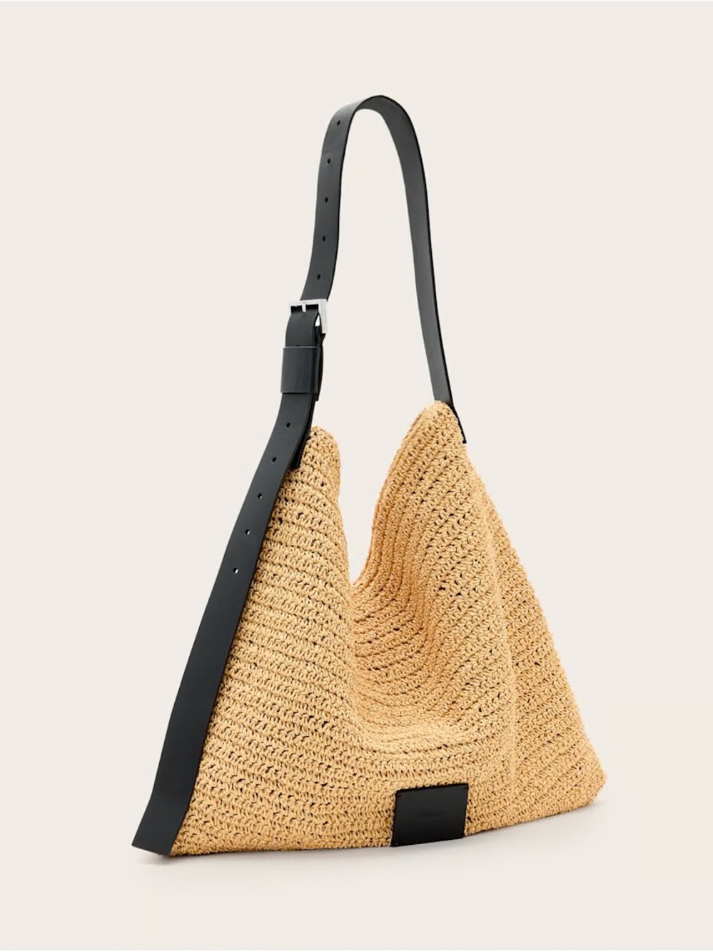 AllSaints ASHA WOVEN STRAW HOBO SHOULDER BAG